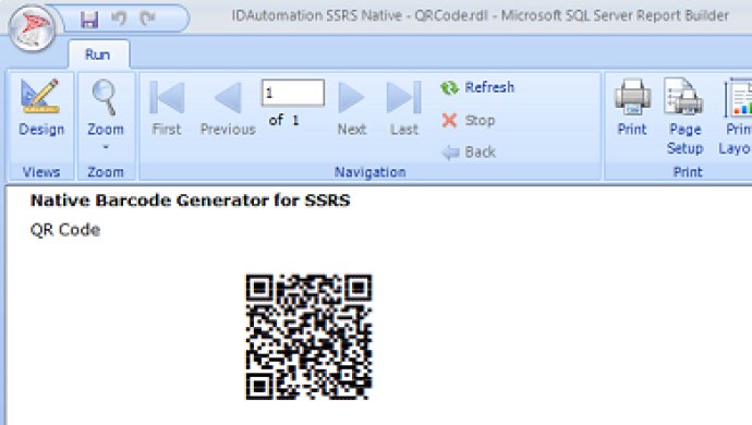 SSRS QR Code Barcode Generator