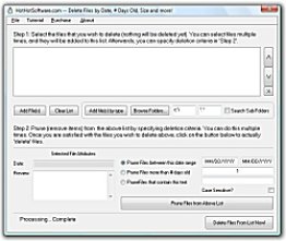 Delete files by date range or file mask