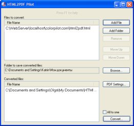 HTML2PDF Pilot