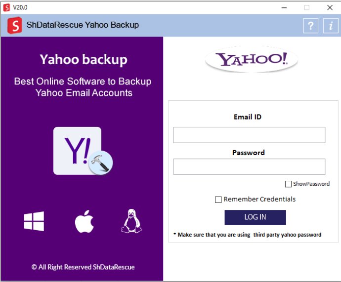 ShDataRescue Yahoo Backup Tool