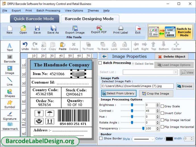 Design Retail Barcode Label Software