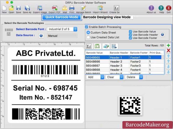 Mac OS Barcode Creator