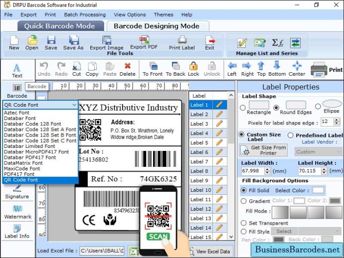 Industrial Barcode Label Software