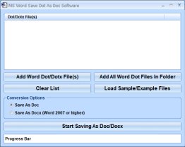 MS Word Save Dot As Doc Software