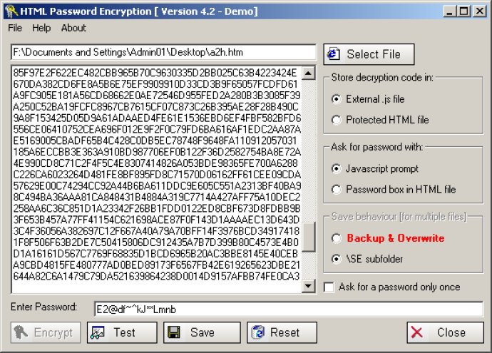 HTML Password Encryption