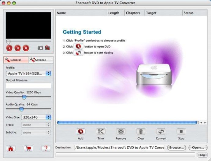 3herosoft DVD to Apple TV Converter for Mac 3herosoft DVD to Apple TV Converter for Mac
