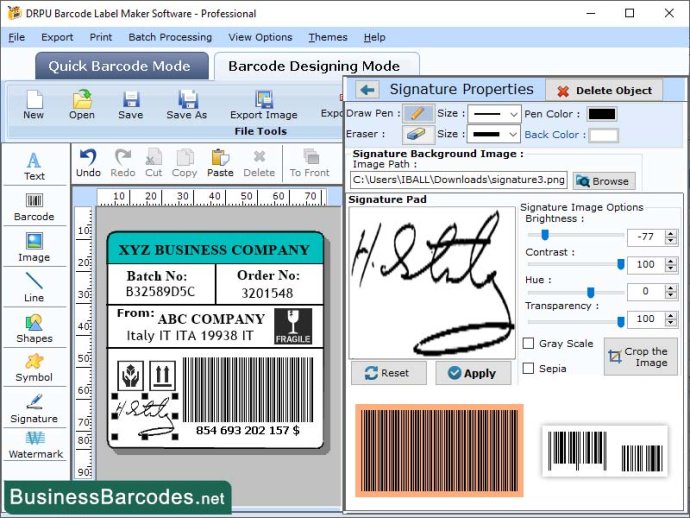 Professional Barcodes Application Professional Barcodes Application