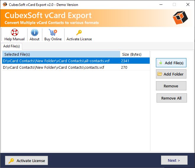 CubexSoft vCard Export CubexSoft vCard Export