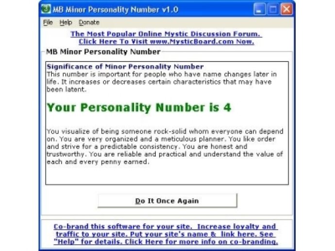 MB Minor Personality Number