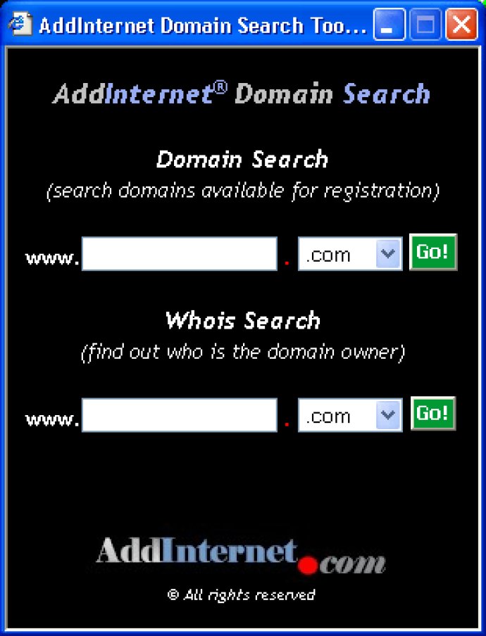 AddInternet Domain Search