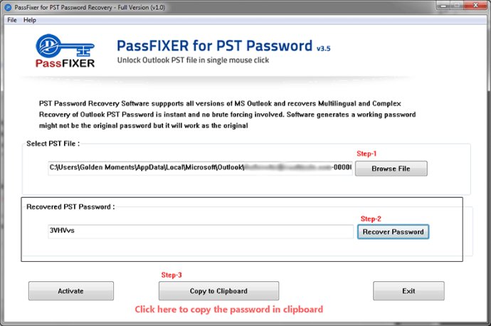 PassFixer PST Password Recovery