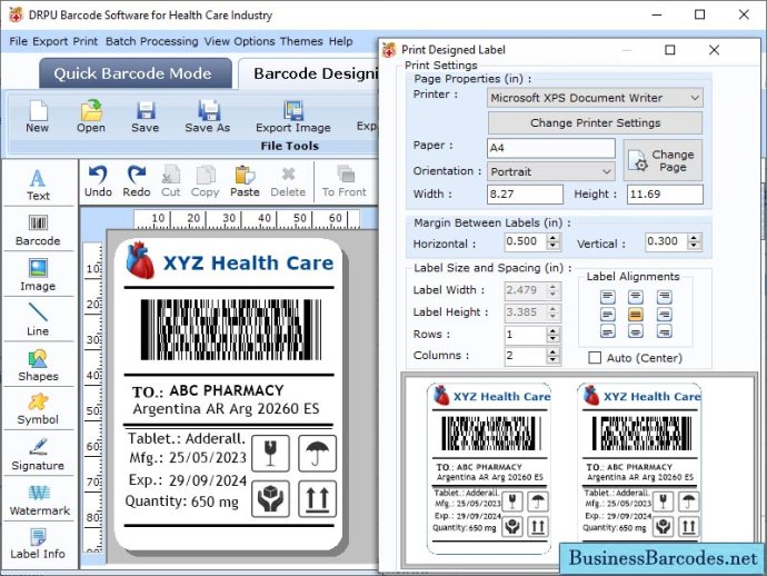 Healthcare Barcode Maker Application