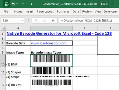 Excel Code 128 Barcode Generator