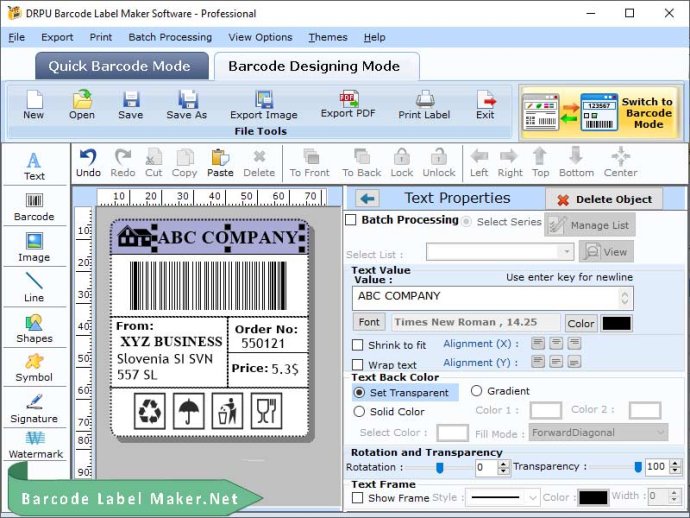 Software to Create Barcode Stickers