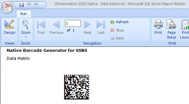 SSRS Data Matrix Barcode Generator