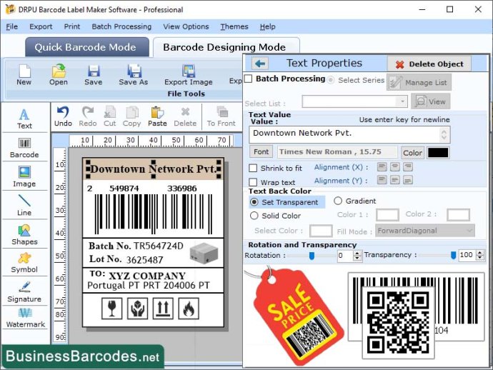 Label Create for Barcode