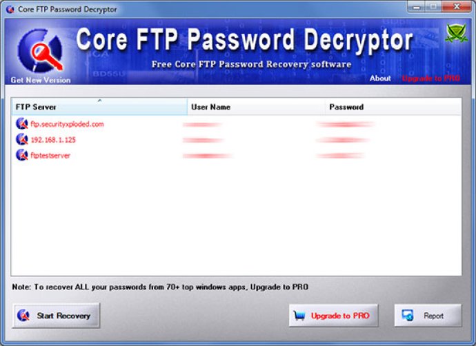 Password Decryptor for Core FTP