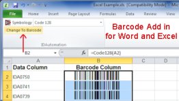 Barcode Addin for Word and Excel