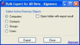 Algoware Active Directory Bulk Export
