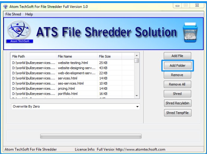 Atom TechSoft File Shredder Tool