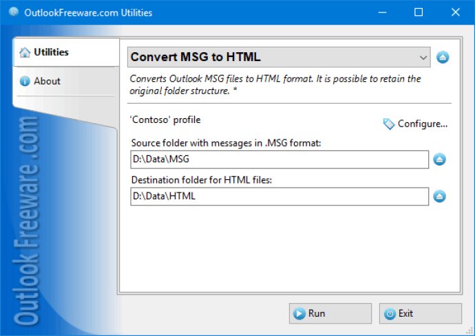 Convert Outlook MSG to HTML Files