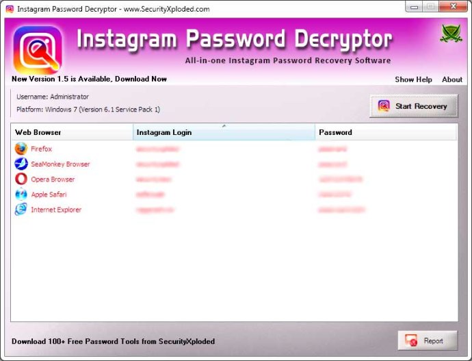 Password Decryptor for Instagram