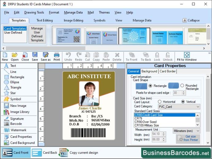 Student ID Card Templates Software