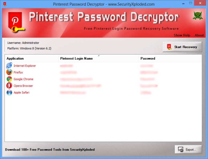 Password Decryptor for Pinterest