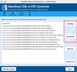 EML File Backup to PDF on Mac