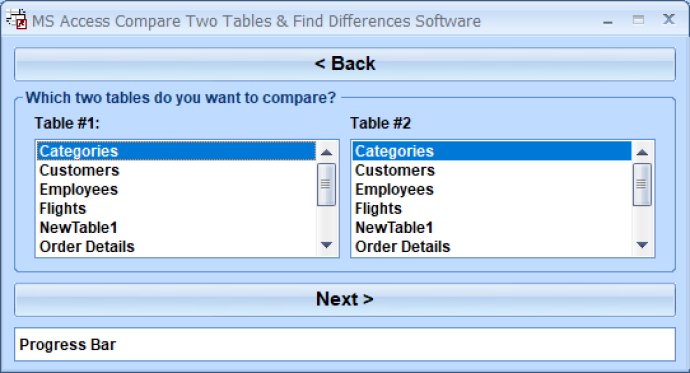 MS Access Compare Two Tables & Find Differences Software