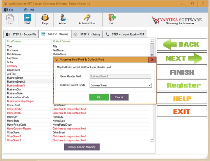 Vartika Excel to PST Contact Converter
