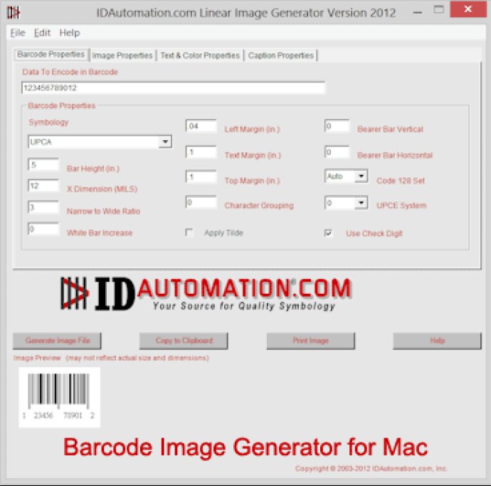 Linear Barcode Image Generator for Mac