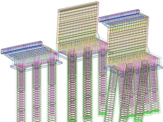 Drilled columns reinforcement