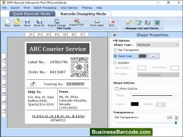 Post Office and Bank Barcode Label