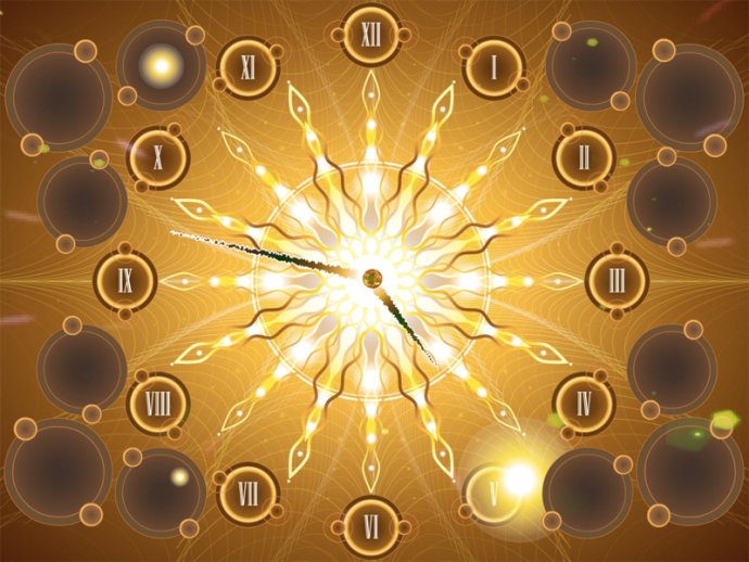 Fractal Sun Clock screensaver