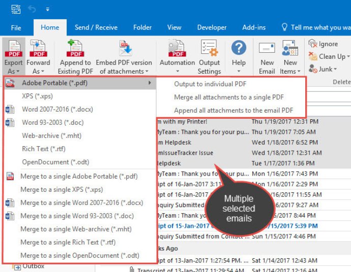 Email to PDF for Outlook