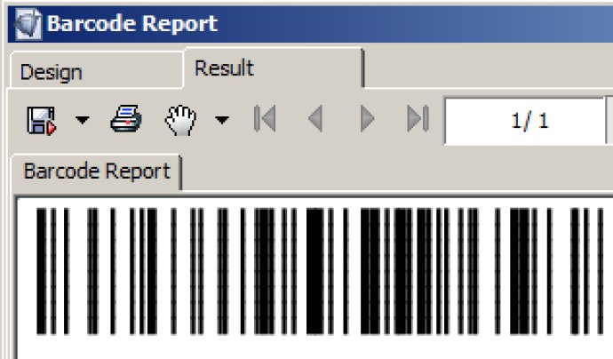 Code 128 Barcode for i-net Clear Reports