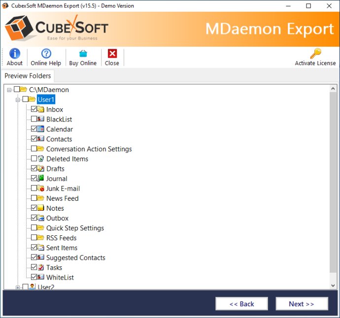 MDaemon Export Mailbox