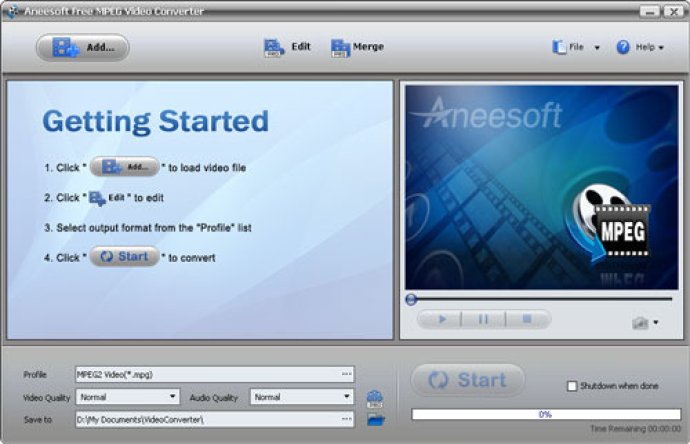 Aneesoft Free MPEG Video Converter