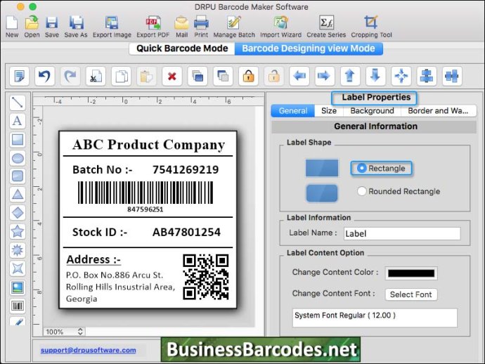 Generate Mac Barcode Label App