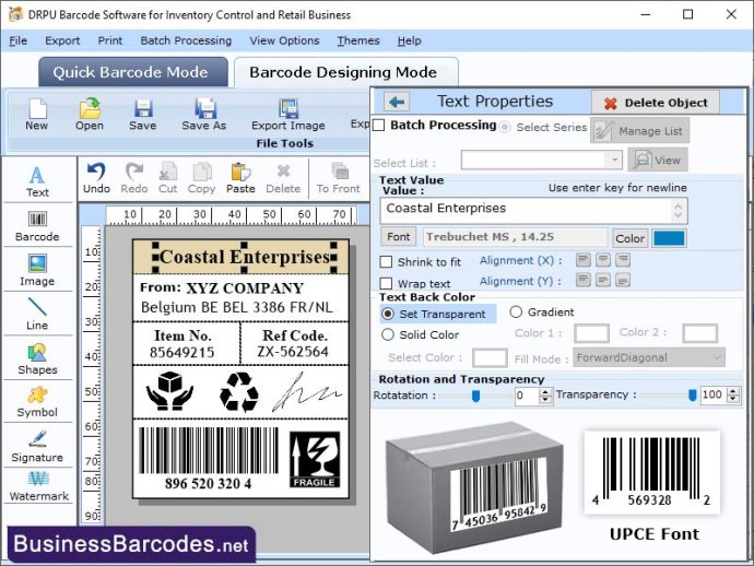 UPC Barcode Labels Creator
