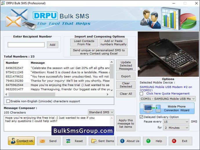 Bulk SMS Software for GSM Phone Bulk SMS Software for GSM Phone