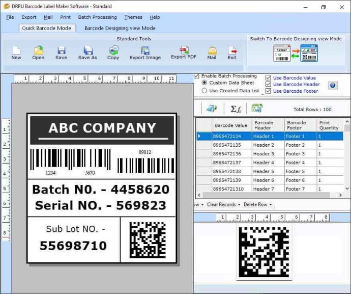 Bar Code Labels Maker