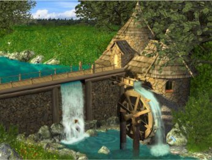 Watermill by Waterfall [AD]