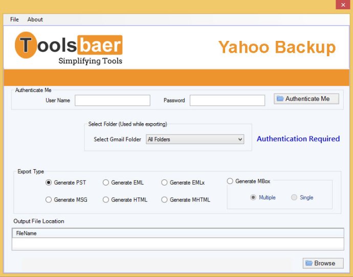 ToolsBaer Yahoo Backup Tool