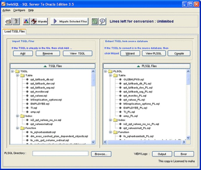 SwisSQL - SQL Server to Oracle Migration Tool