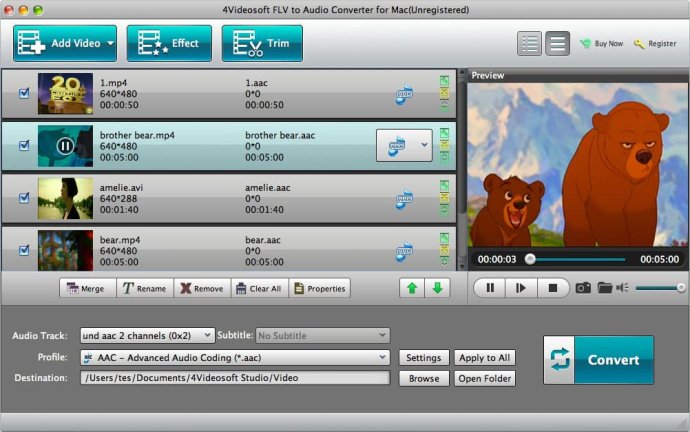 4Videosoft Mac FLV to Audio Converter