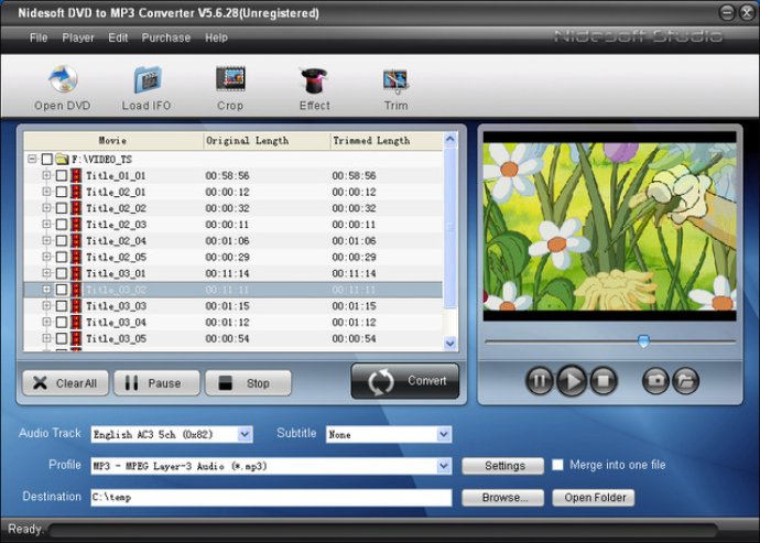 Nidesoft DVD to MP3 Converter