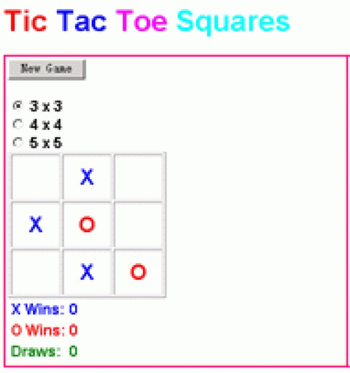 Tic Tac Toe Squares