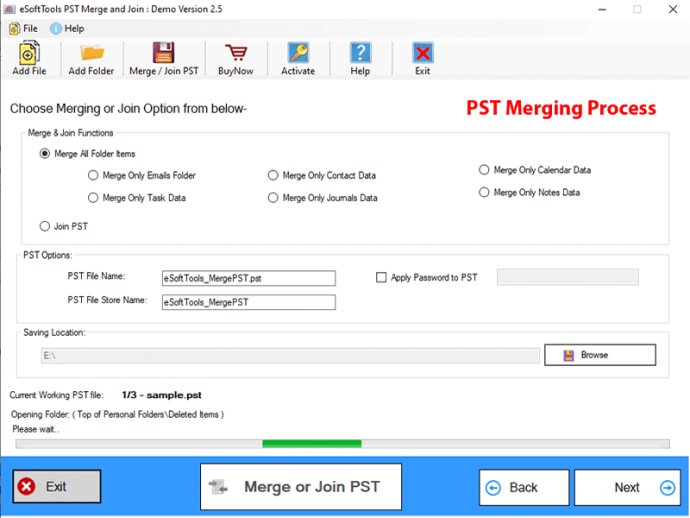 eSoftTools PST Merge and Join Software